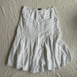 marks & spencer white pleated maxi skirt